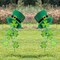Set of 2 42"H St. Patrick's Metal Leprechaun Hat Shamrocks Yard stake